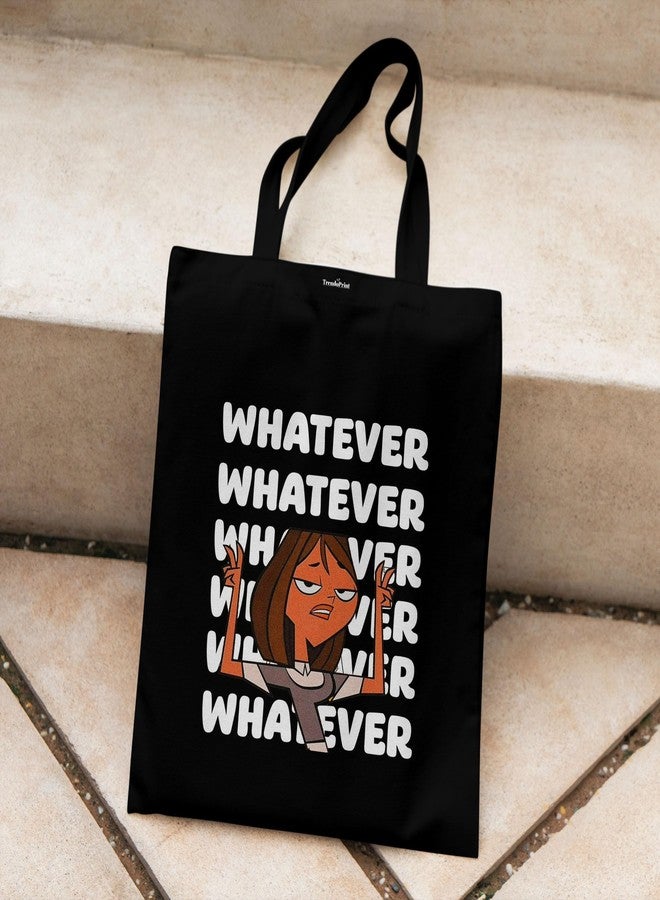 TrendoPrint Eco-Friendly Printed Black Tote Bag 14 x 16 inch with Makeup Pouch for College, Shopping and Travelling (TB142) - Image 2